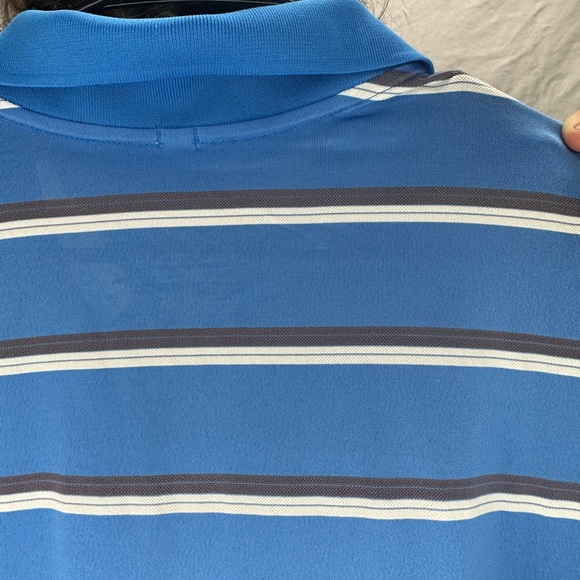 Nike Mens Polo Large Blue‎ Ultra Stripe Dri Fit Short Sleeve Golf Shirt L 508327 - Picture 5 of 7